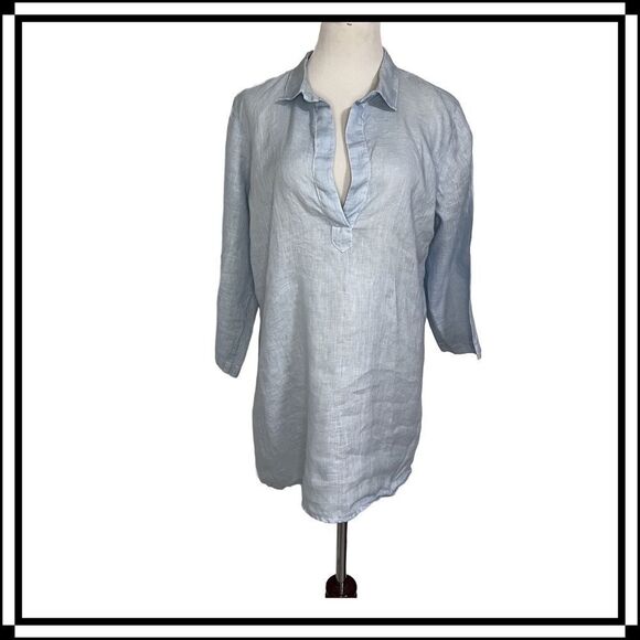 EUC!! CP Shades Light Blue, Linen Tunic, Size Med - Picture 1 of 6